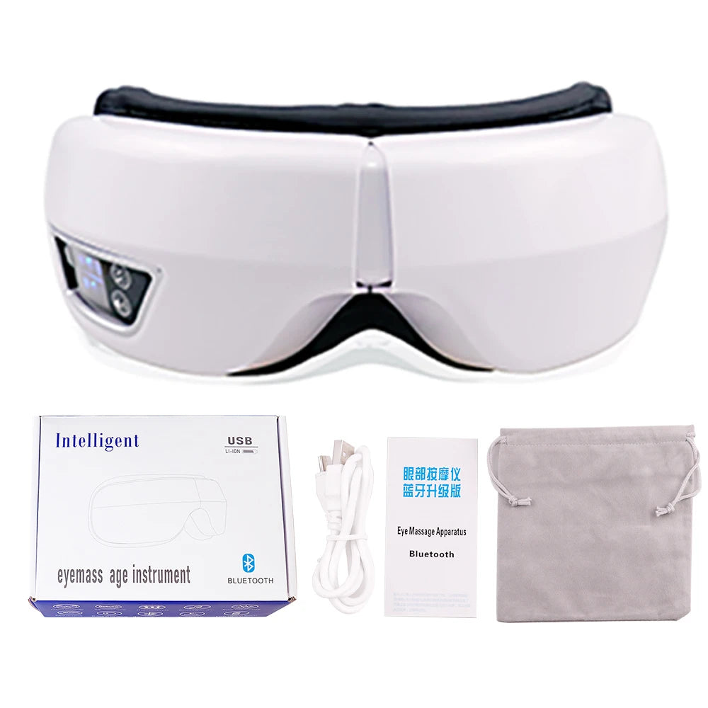 Masajeador Ocular Inteligente con Calor, Vibración y Música Bluetooth