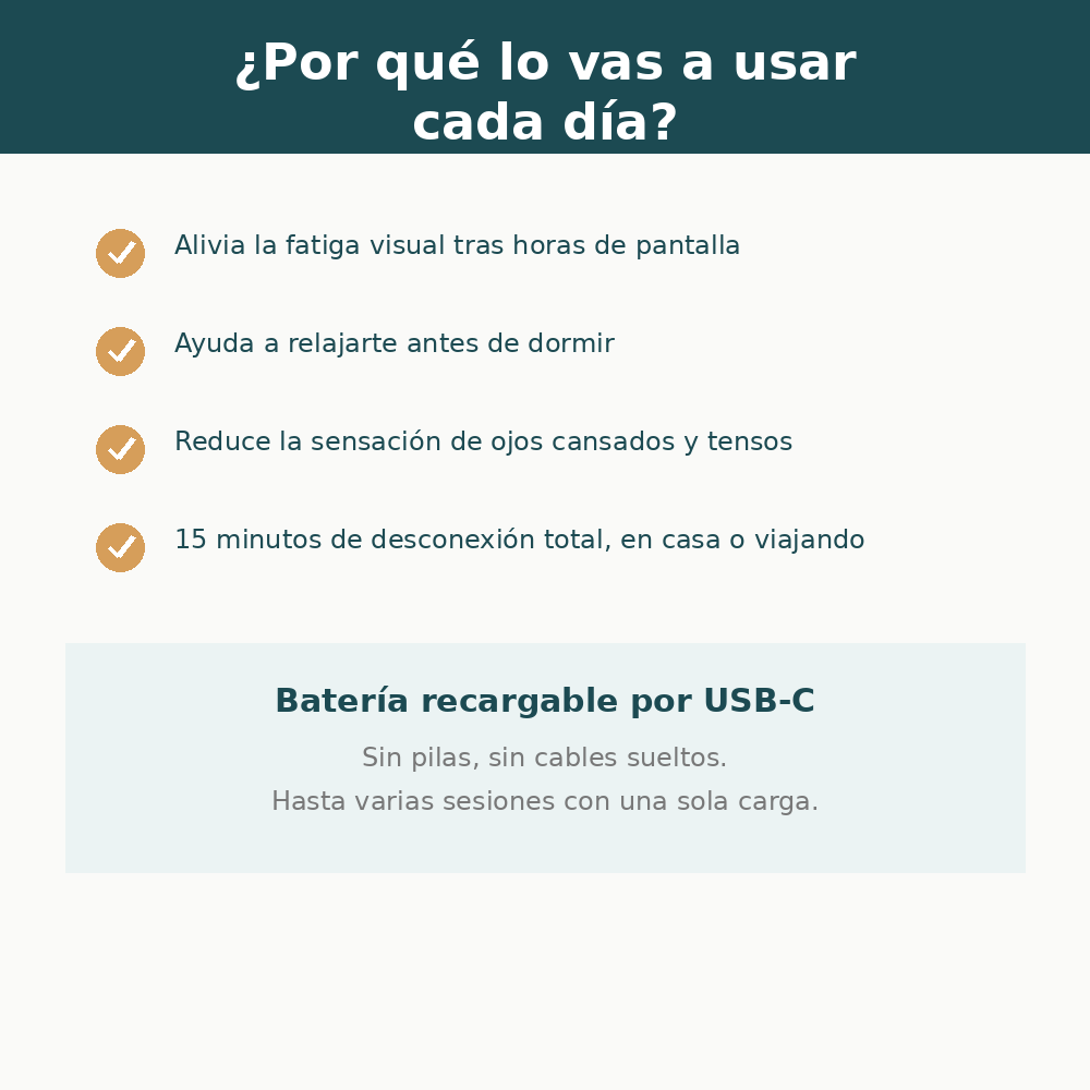 Masajeador Ocular Inteligente con Calor, Vibración y Música Bluetooth