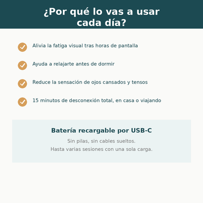 Masajeador Ocular Inteligente con Calor, Vibración y Música Bluetooth